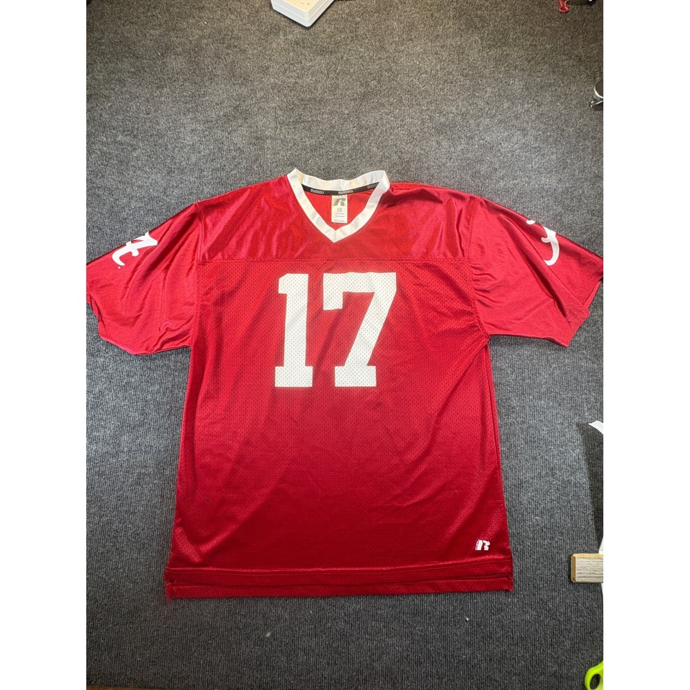 Russell Athletic Alabama Crimson Tide #17 Red Mesh Football Jersey Mens Large